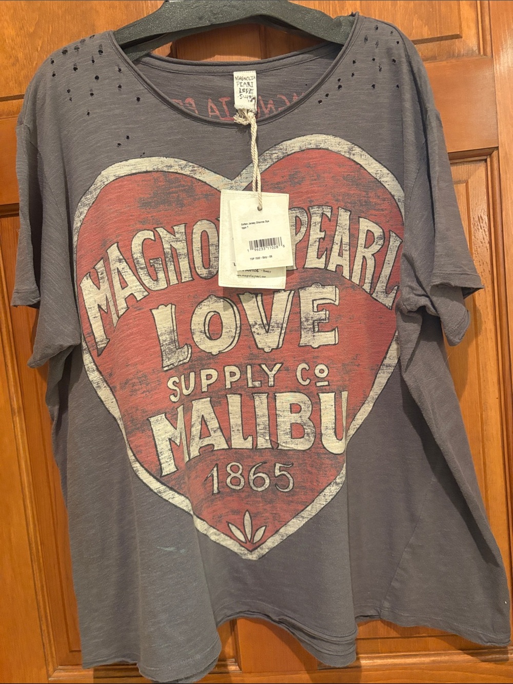 Magnolia Pearl Gray Tee with Red Heart Graphic